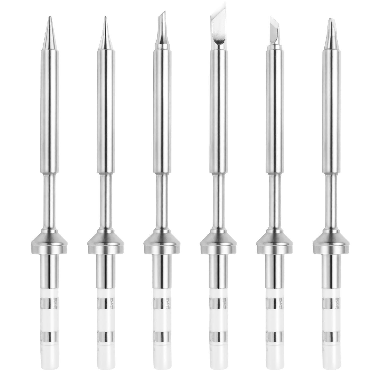 Feita Pinecil Ts100 Soldering Iron Tips Replacement For Mini Portable Micro Solder Pen Various Models Stations Tool Soldering Accessories (Ts-B2/I/Bc2/D24/K/Ku 6Pcs)