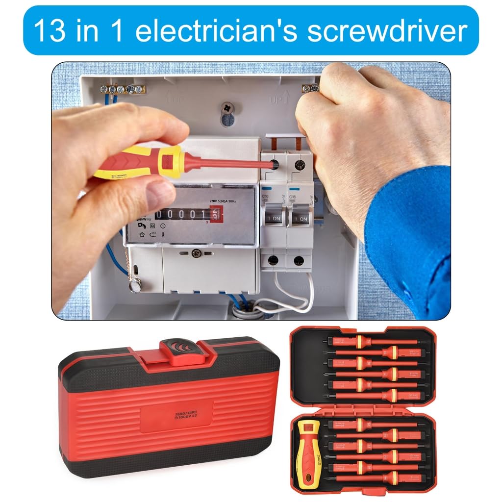 Set di cacciaviti isolati da elettricista, cacciavite con punta magnetica antiscivolo