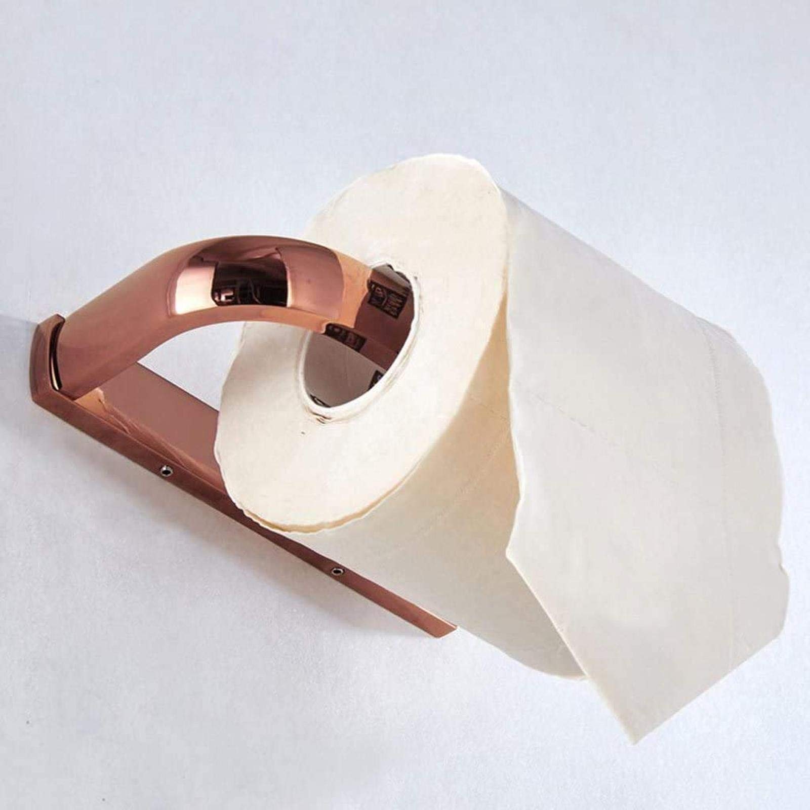 CMBSSTFC Supporto da Parete Moderno per Carta igienica in Ottone con Dispenser per Rotolo Singolo in Bronzo Dorato o Oro Rosa