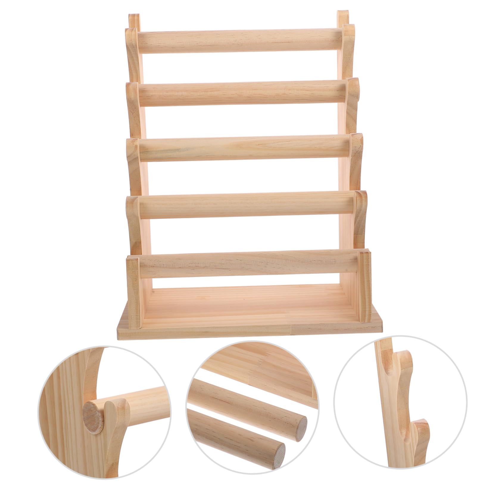Sosoport Massivholz Schmuckorganizer Schmuckhalter Mehrstufiger Aufbewahrungsständer Für Armbänder Ohrringe Und Haargummis Fünf Ebenen Für Ankleidezimmer Und Juwelierbedarf