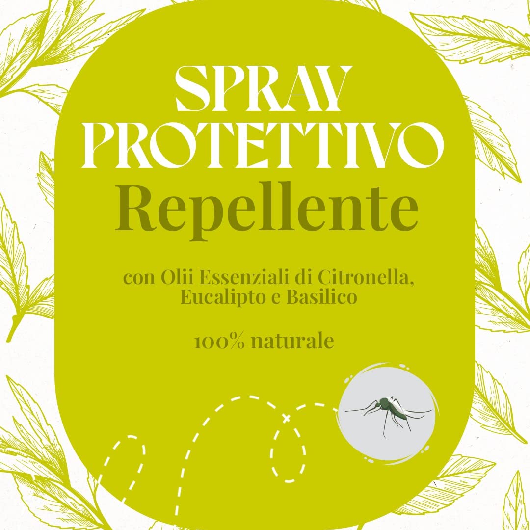 AMAS Spray Protettivo Anti Zanzare 100% Naturale - Con Olii Essenziali di Citronella, Eucalipto e Basilico - ideale per bambini - 50ml x 2 pezzi- formato da viaggio