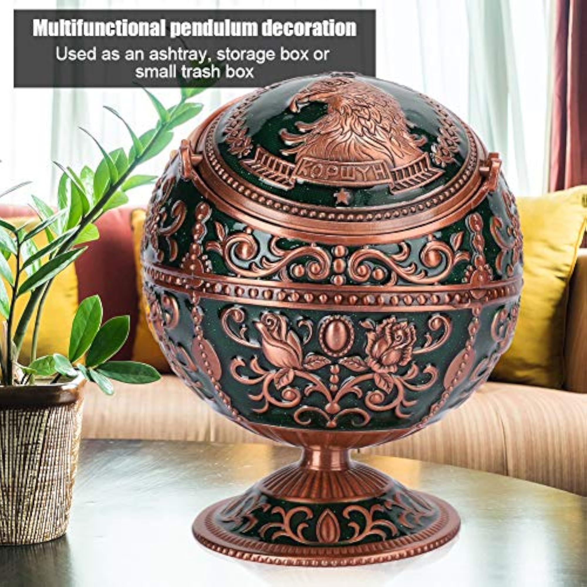 Retro Zinc Alloy Ashtray, Craft Gift for Decoration