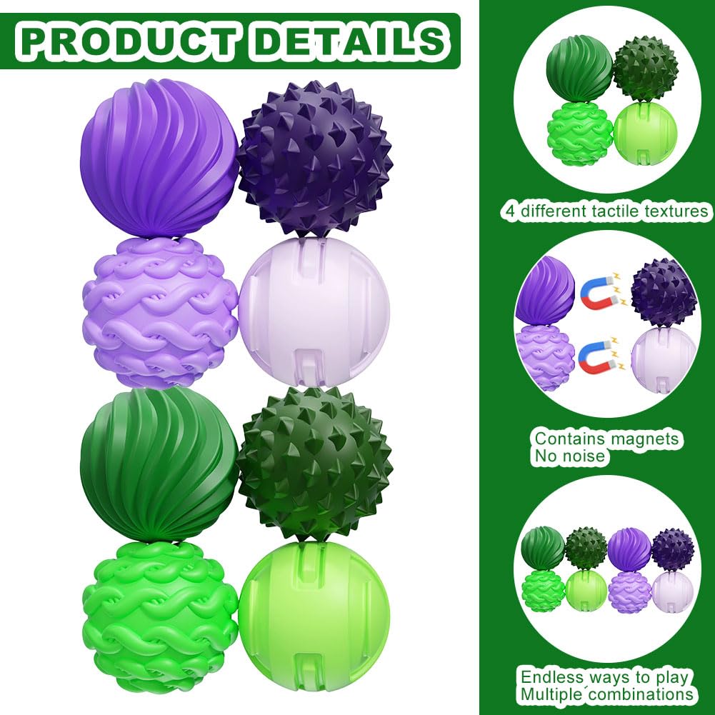 8Pcs Magnetic Sensory Stress Relief Balls - Image 3