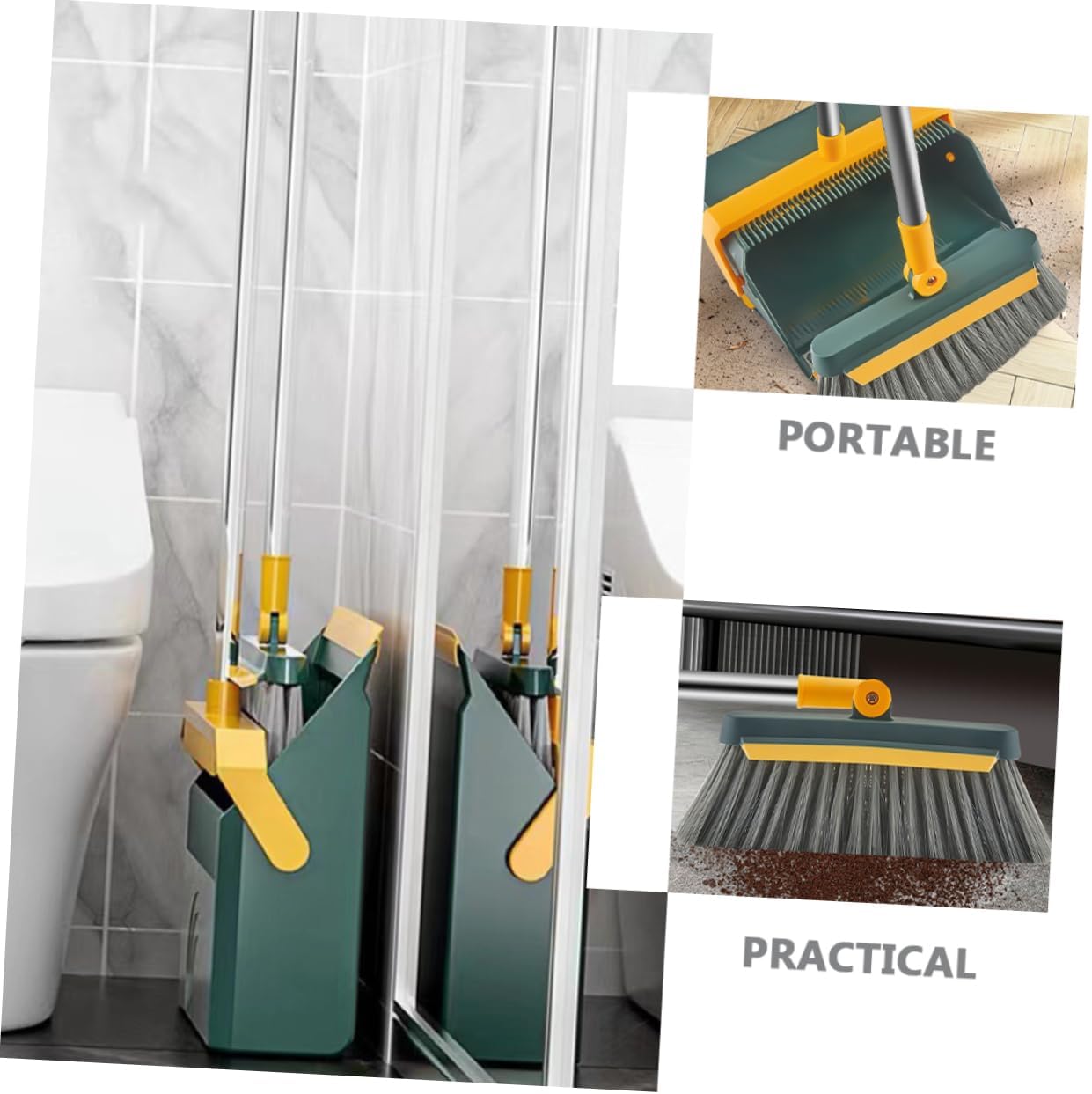 Gatuida 1 Set Standing Dustpan and Broom Set and Ergonomic Cleaning Kit for Home and Office Use Easy to Handle Broom with Dustpan for Efficient Sweeping and Tidy Spaces