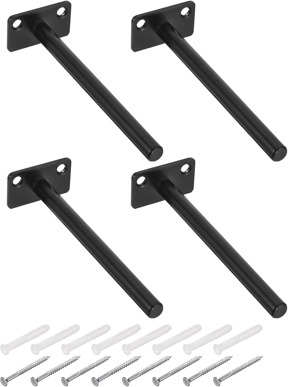 uxcell 4Pcs Floating Shelf Bracket 6" x 2" Wall Mounting