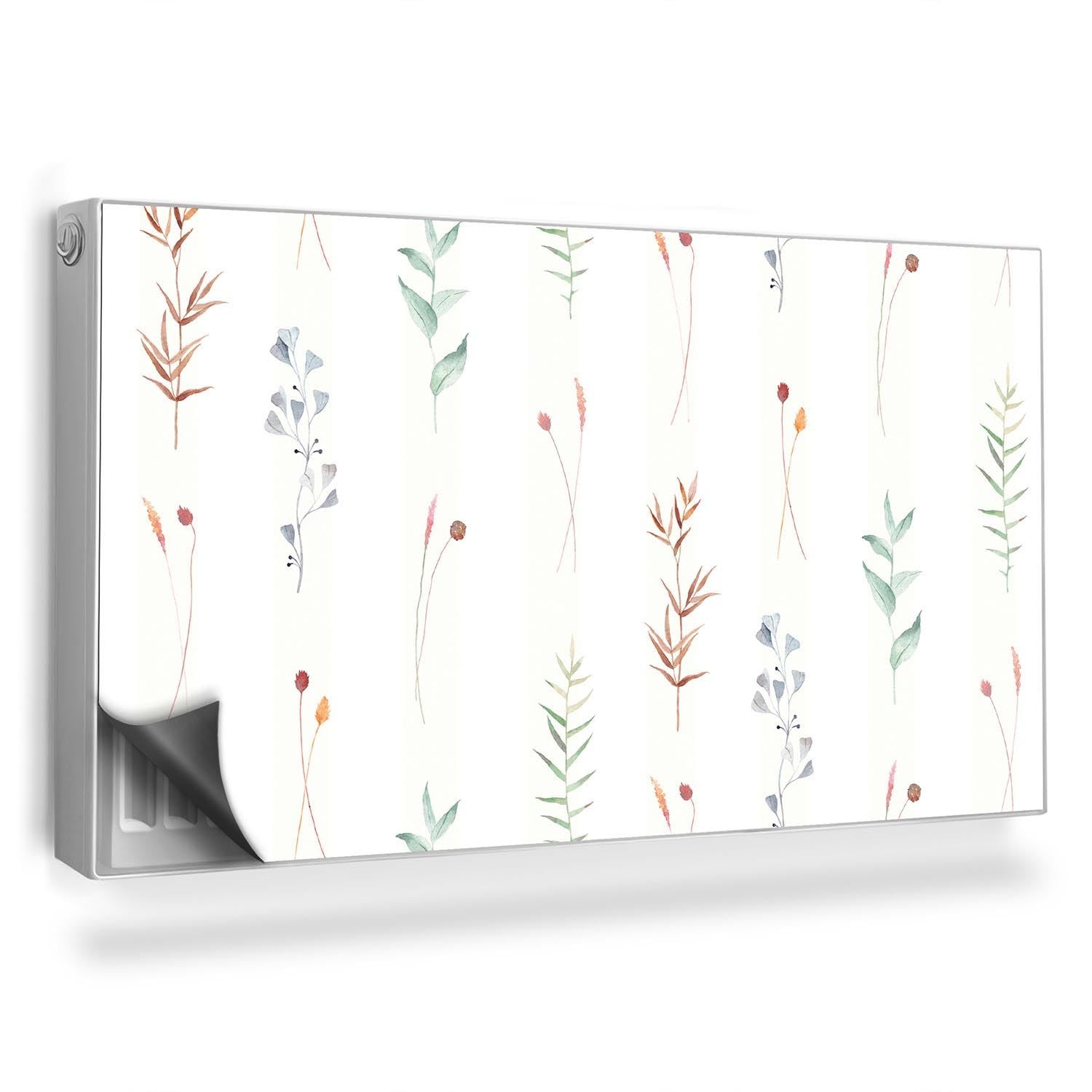 Cache radiateur 110x60 cm pour salon avec tapis design magnétique amovible