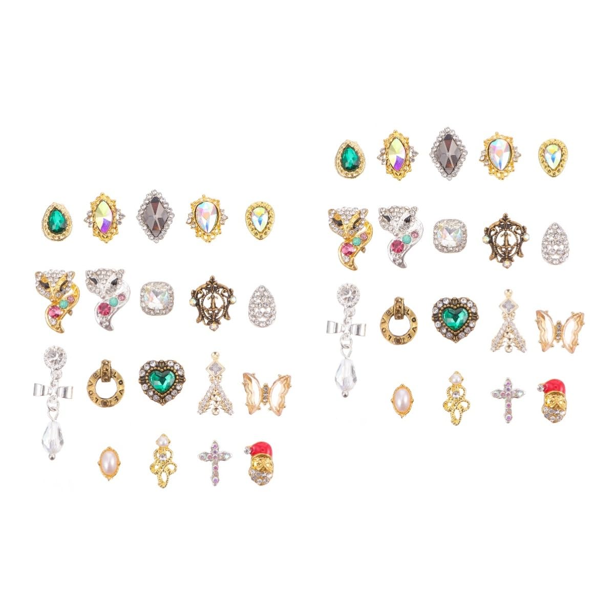 Beavorty 2 Set Di Ciondoli Per Nail Art Strass Per Nail Art Gioielli Per Unghie Lucidi Multiforme Set Di Gioielli Per Unghie Per Artigianato 50 Pezzi*2