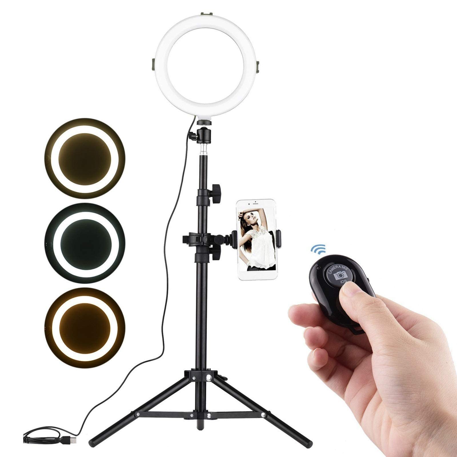 リングライト 8インチ LEDリングライト LED リングライト LEDリングライト 8インチ 20cm 卓上 三脚