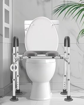 Shower Chair with Back + Toilet Seat Riser with Handles