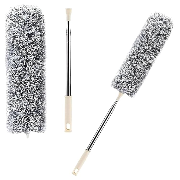 Foldable Extendable Microfiber Duster for High Ceiling Fans, Blinds, Furniture