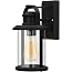 DEWENWILS Outdoor Wall Lantern With Glass Shade - Matte Black, ETL Listed