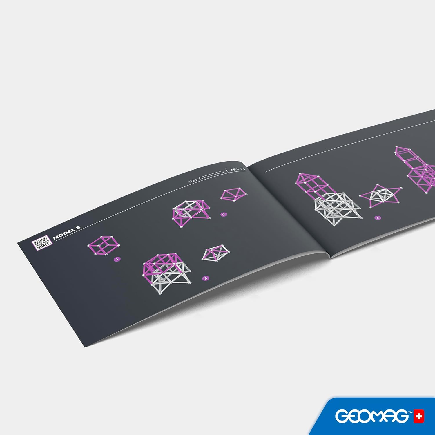 Geomag Masterbox Magnetic Toys for Kids Ages 8+, 192pc Purple Educational STEM Magnets for Kids - Swiss-Made Magnetic Blocks, Tiles and Building Toys from 100% Recycled Plastic