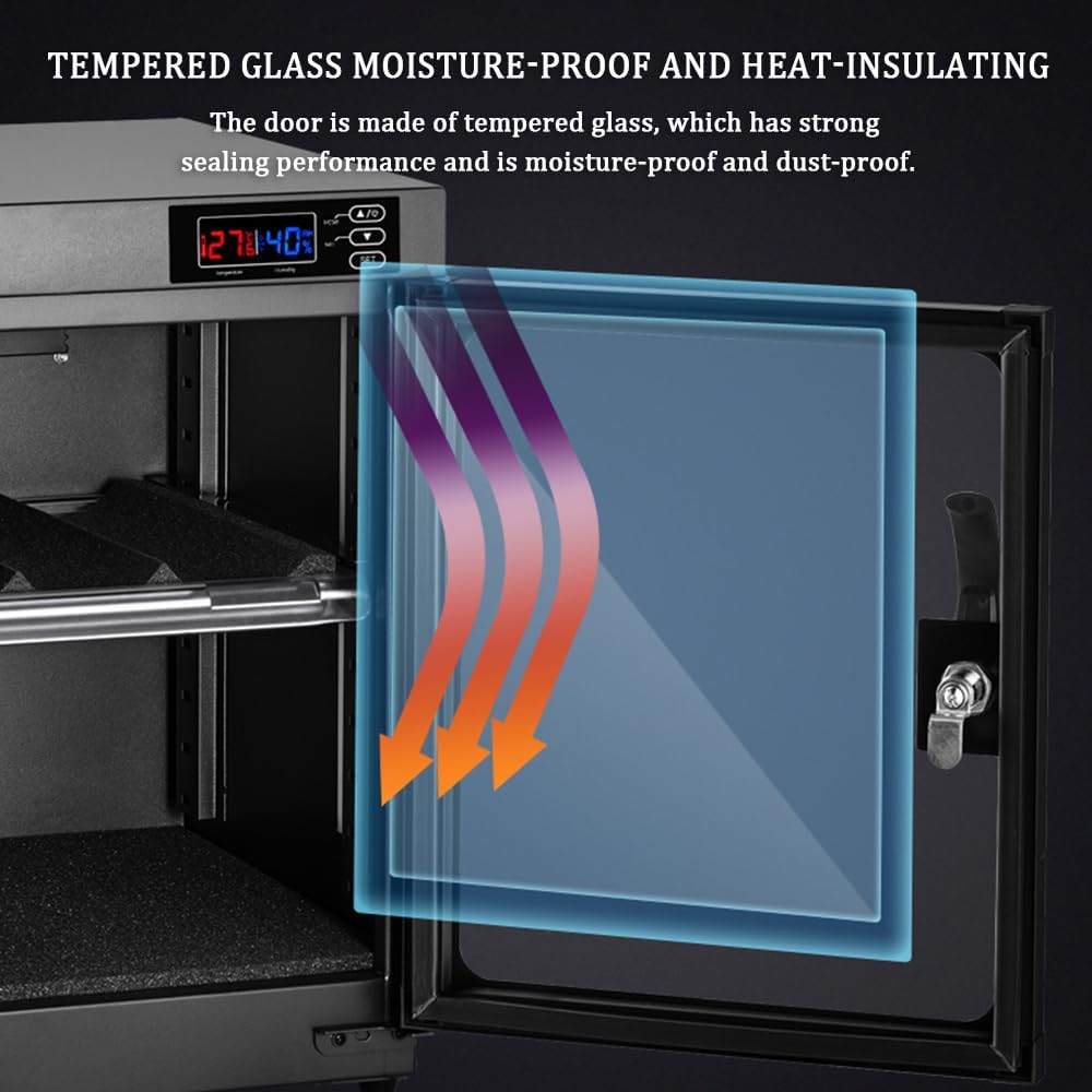 Cámara De Gabinete Seco De 2 Capas, Control De Control Digital De 30l, Gabinete Automático De Cámara Táctil con Luces Led Y Temperatura Constante, Equipo De Fotografía Caja Humedad Seca Electrónica