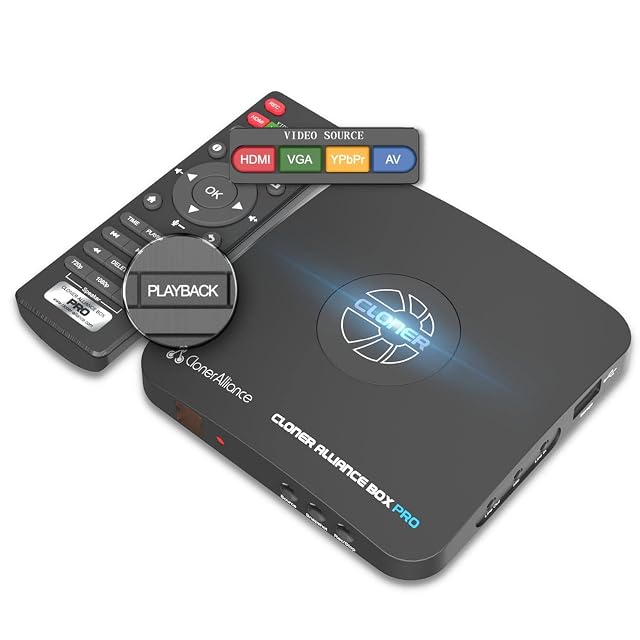 Box Pro 1080p 60fps Video Recorder DVR with HDMI Capture Playback on TV RCA YPbPr VGA to Digital