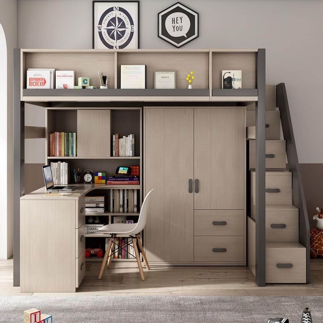 Amazon.co.jp: zjdgweh ロフトベッド【 ハイタイプ 】大人 子供 木製