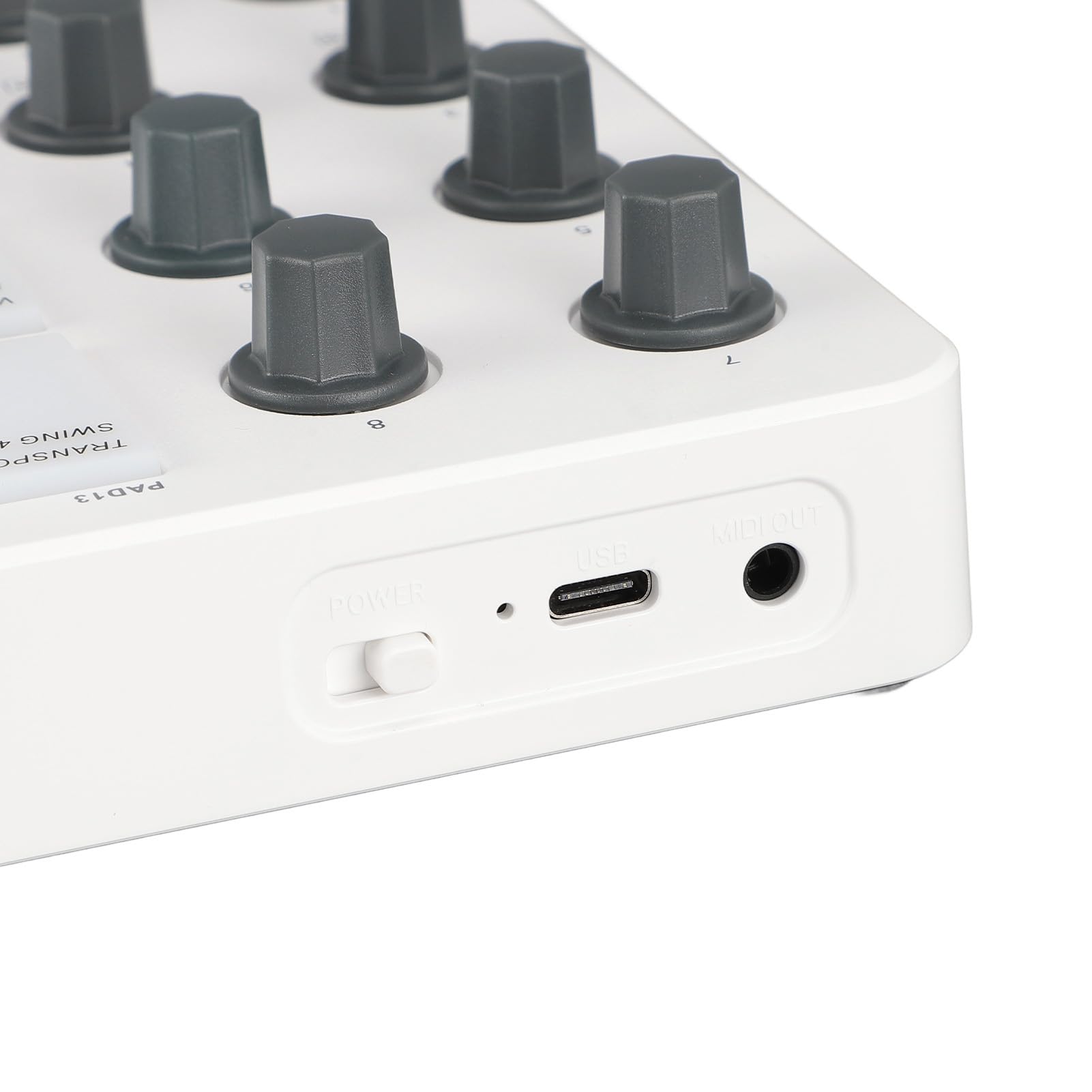 Controlador MIDI Pad, controlador MIDI portátil SMC PAD Bluetooth con 16 almohadillas retroiluminadas RGB, 8 perillas asignables, repetición de notas, botones de nivel completo, salida MIDI de 3.5 mm
