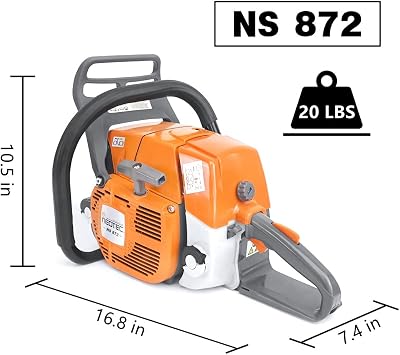 NEOTEC NS872 Gas Powered ChainSaw,72cc 2-Cycle Gasoline Power Chain Saws Fit for 24/25/28 inch Bar, All Parts Compatible with MS 038 381 without Bar