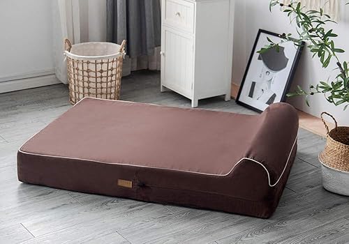 Miniatura 5 de Cama ortopédica Jumbo XL de 7 pulgadas de grosor de espuma viscoelástica de alta calidad con almohada y funda extraíble fácil de lavar con parte