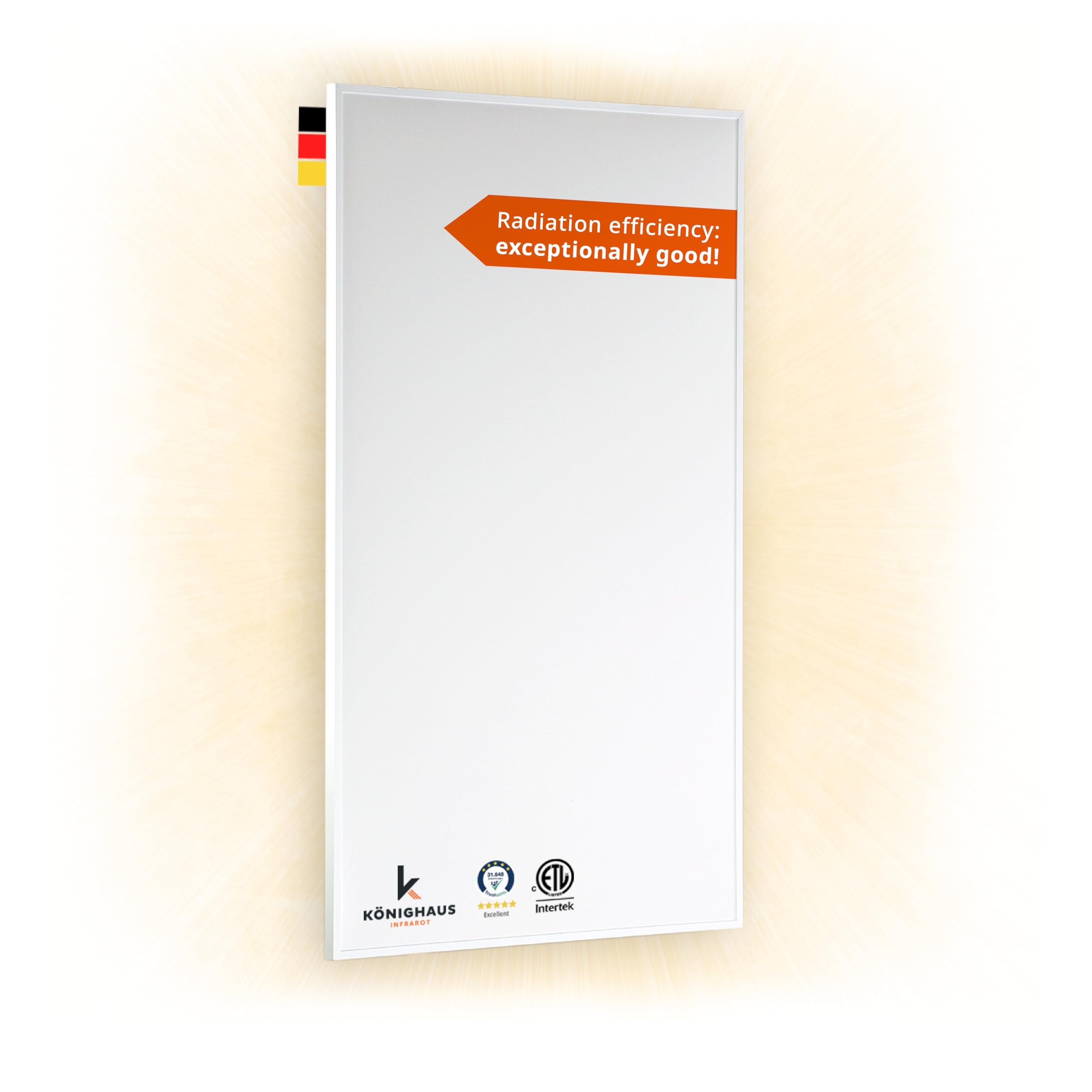 Infrared Space Heater - suited for smaller rooms - potent & energy efficient electric heating - wall-mounted - warms up quickly - over-heating protection - no noise - no maintenance - pleasant warmth