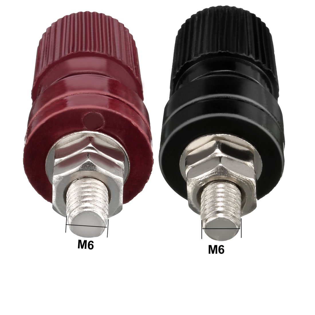 uxcell 4 Pcs Terminal Binding Post M6 Threaded Diameter JR2068 Black and Red