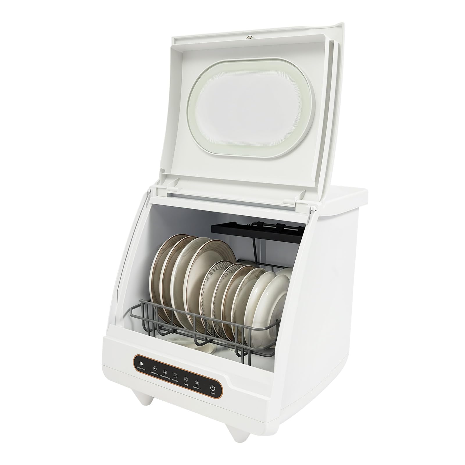 Mini zmywarka do naczyń z funkcją dezynfekcji, 800 W, 5 l, na kemping i do mieszkania, kompaktowa zmywarka do naczyń, 45 x 45 cm, z koszem na naczynia, program szybkiego programowania 19 min 72℃