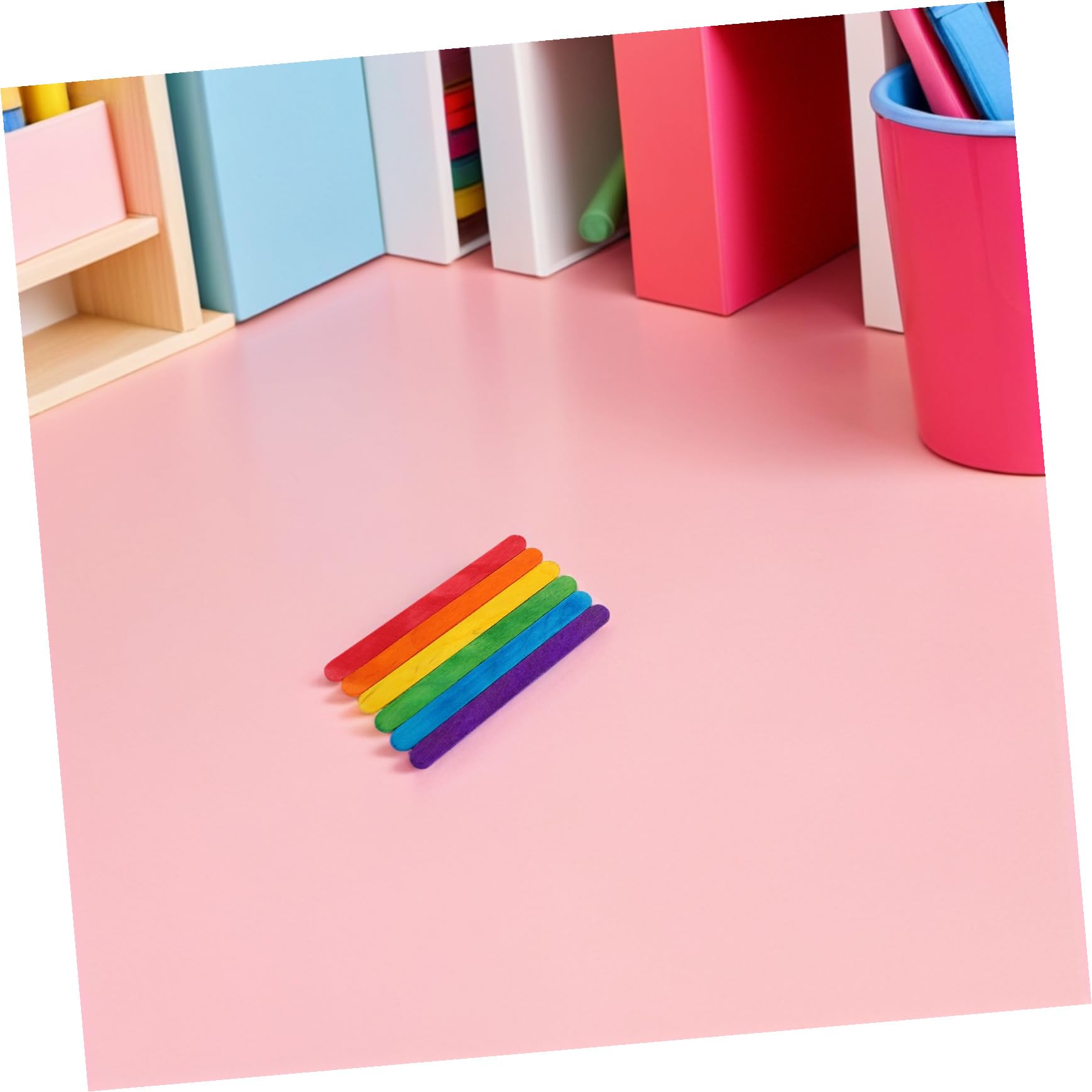 Palitos de Helado de Madera de Colores para Niños, 500 Piezas | Manualidades y Fiestas, Formato Jumbo 114x10x2mm, Uso Versátil Helado y Pastel
