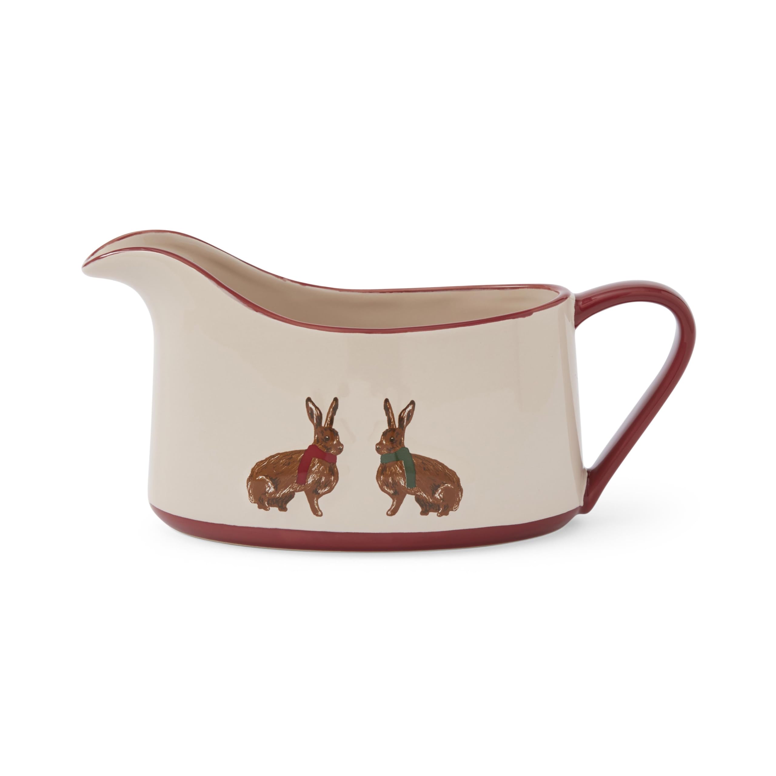 Cooksmart Heritage Hare Gravy Boat | Ceramic Sauce Serving Boat for Gravy, Sauces & Dressings | Durable Large Ceramic Bowl with Rustic Hare Design | Stylish Tableware for Everyday & Festive Dining