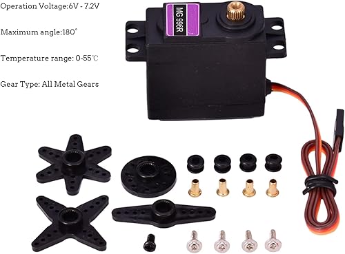 Miniatura 5 de SIPYTOPF 2 unidades MG996R Servo Motor 180 Metal Micro Gear Servo Digital de Alta Velocidad Torque Servo Motor para RC Robot Brazo Helicóptero Avión