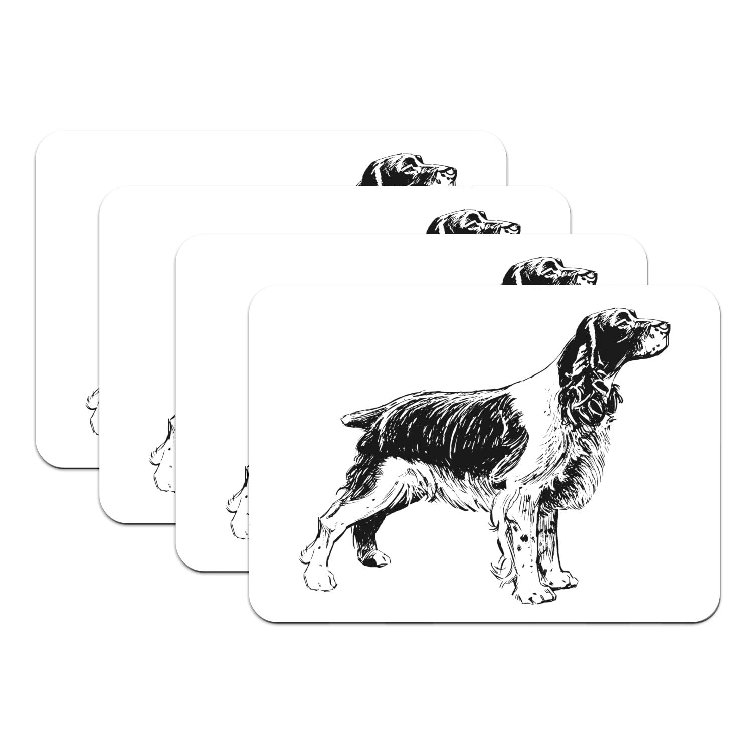 Set de table chien de chasse grand format en caoutchouc x4