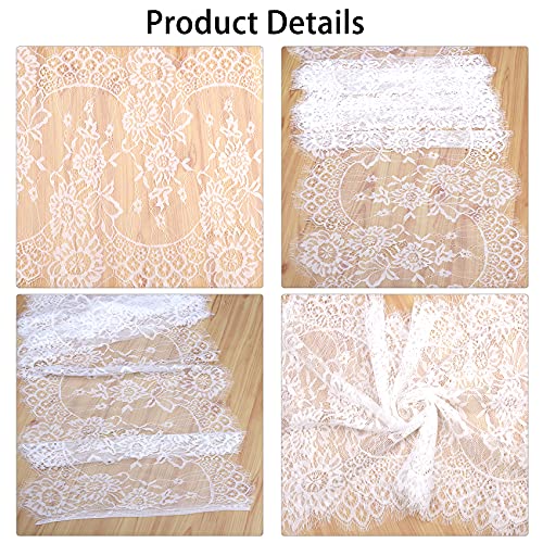 12 Packs Lace Table Runner 14 X 120 Inch White Floral Vintage Table Runner Chair Sash Romantic Table Runners For Rustic Boho Wedding Table Decor Birthday Party Bridal Baby Shower Decorations #TOP2