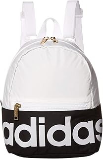 adidas Linear Mini Backpack Small Travel Bag Discontinued, White/Black/Gold, OSFA
