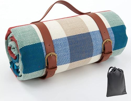 WCJL Manta de picnic extra grande de 78.7 x 78.7 pulgadas, grosor de tres capas, impermeable y a prueba de humedad, adecuada para picnics