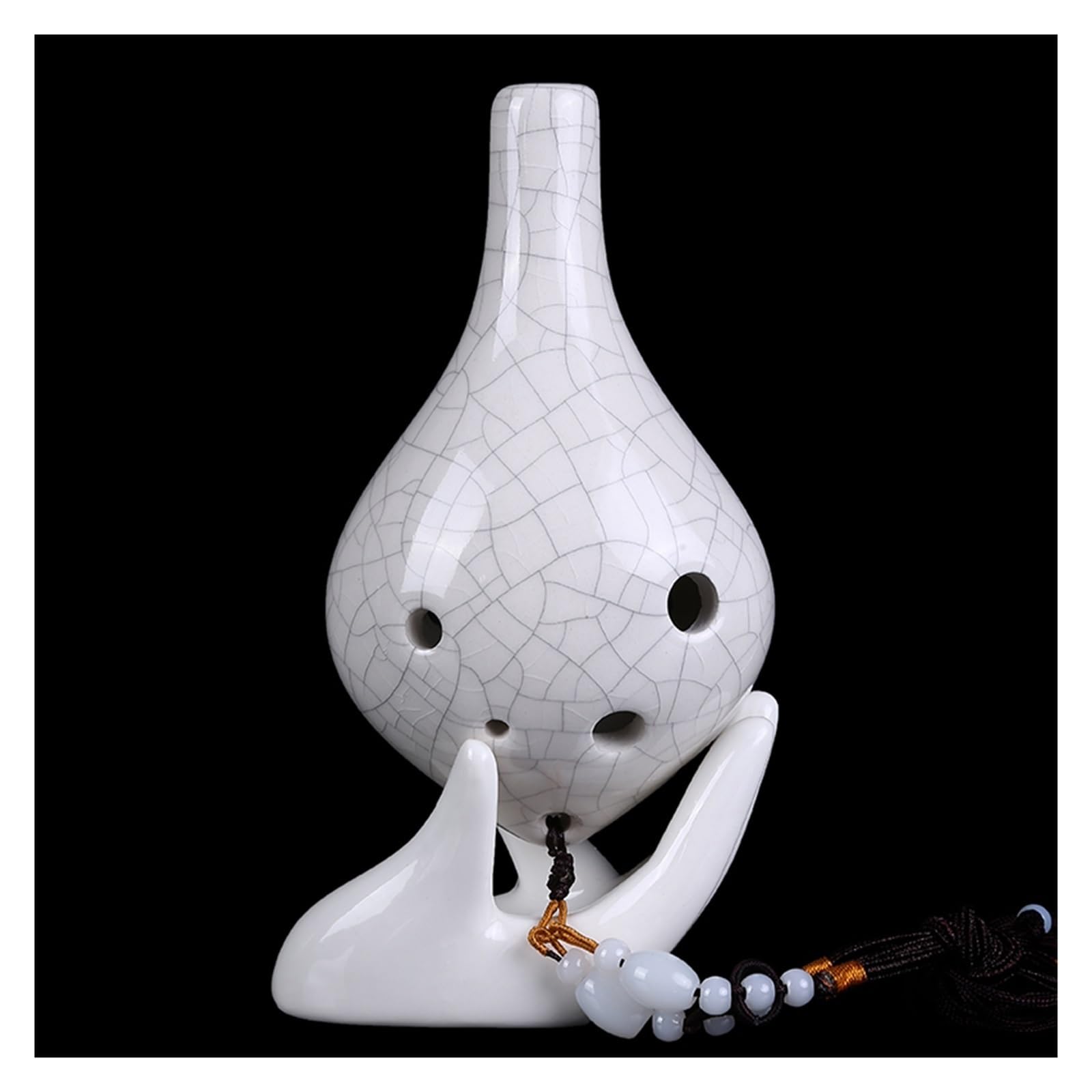 Ocarina Strumento Ocarina A 6 Fori Ocarina AC Consigliato Per Principianti Tono C Centrale Ice Crack Texture(White)