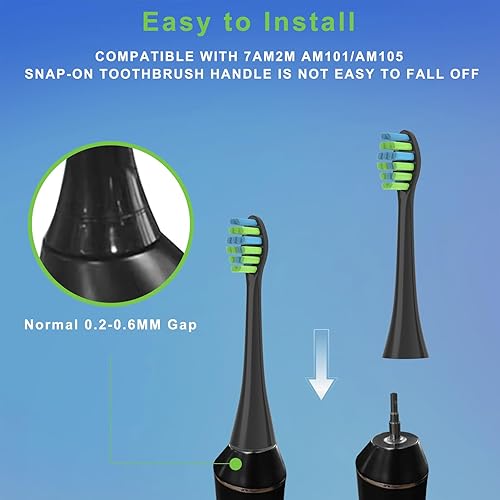 Miniatura 5 de Paquete de 10 cabezales de repuesto para cepillos de dientes compatibles con cepillo de dientes eléctrico 7AM2M AM100/AM105/AM110, cerdas de cepillo