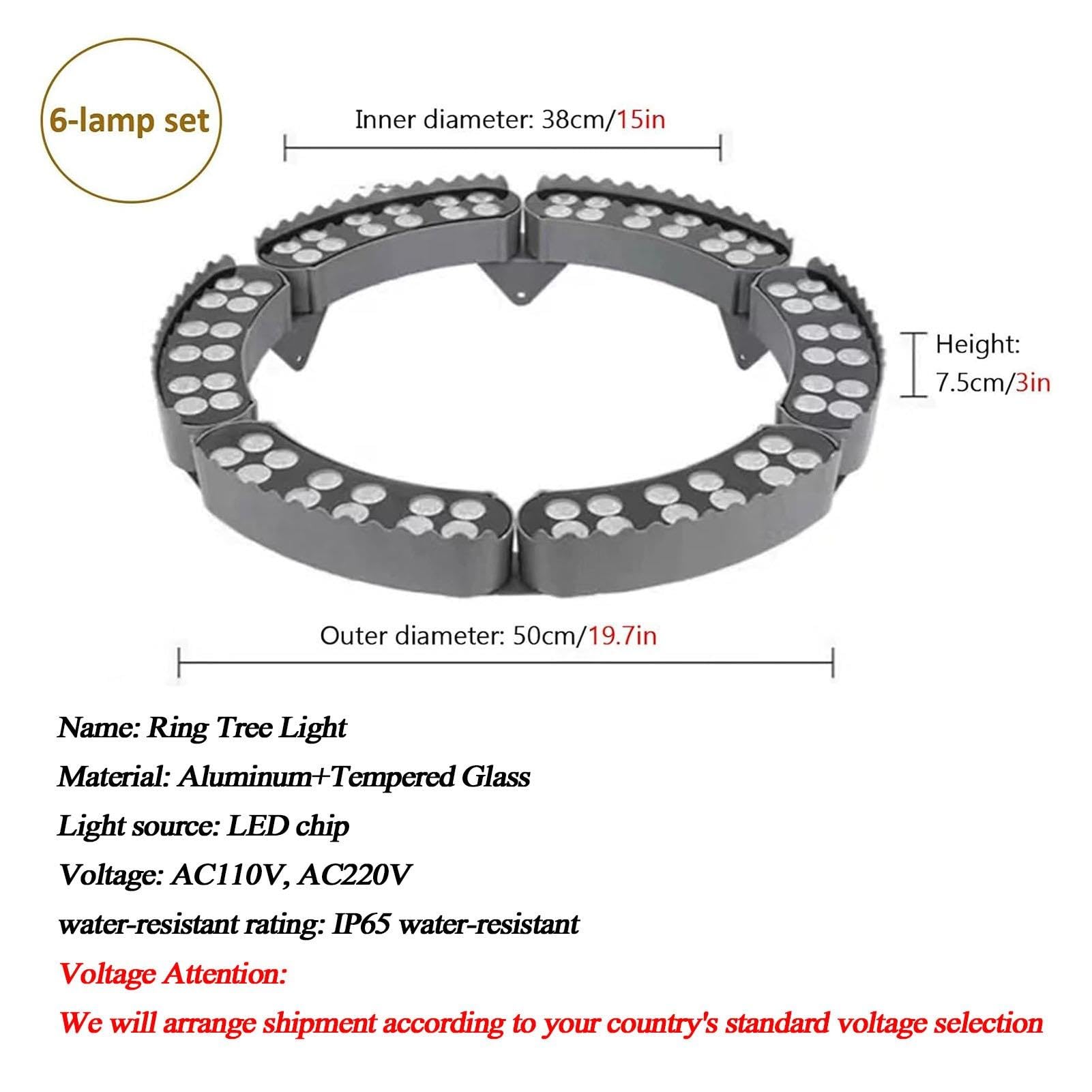 Luce per albero ad anello, faretto paesaggistico resistente all'acqua IP65