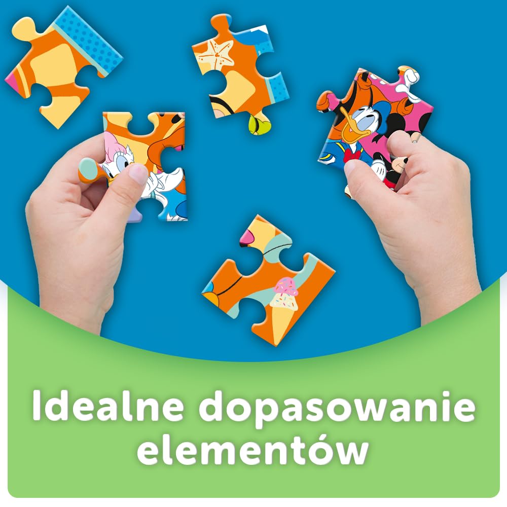 Trefl - Mickey Mouse and Friends, Ciekawski Miki - Puzzle Ramkowe dla Maluchów, 15 Dużych Elementów, Ramka i Sztywna Podkładka, dla Dzieci od 3 lat
