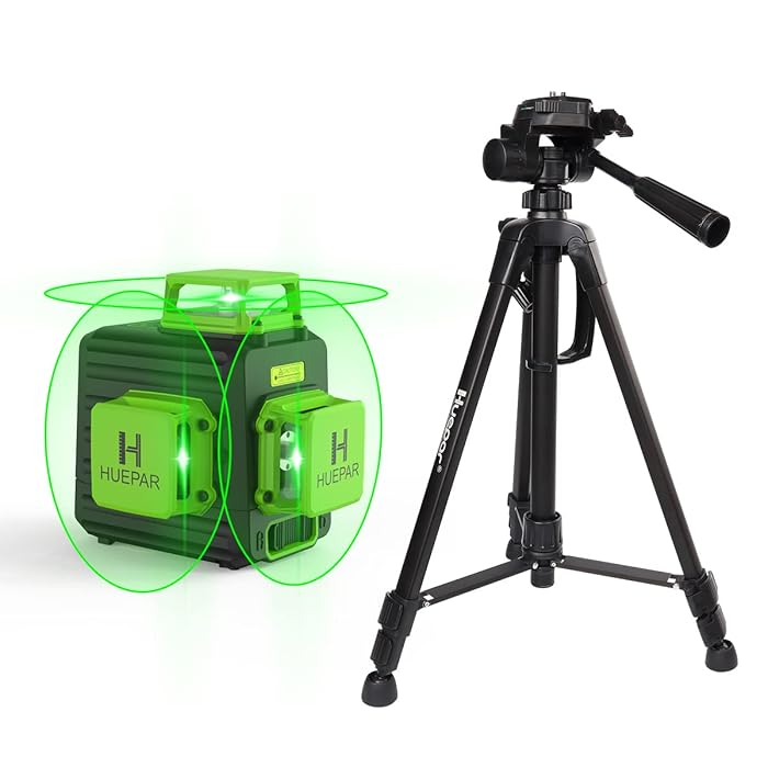 Buy Huepar 3x360 Selfleveling CrossLine Laser Level, 3D Green Beam ThreePlane Leveling and