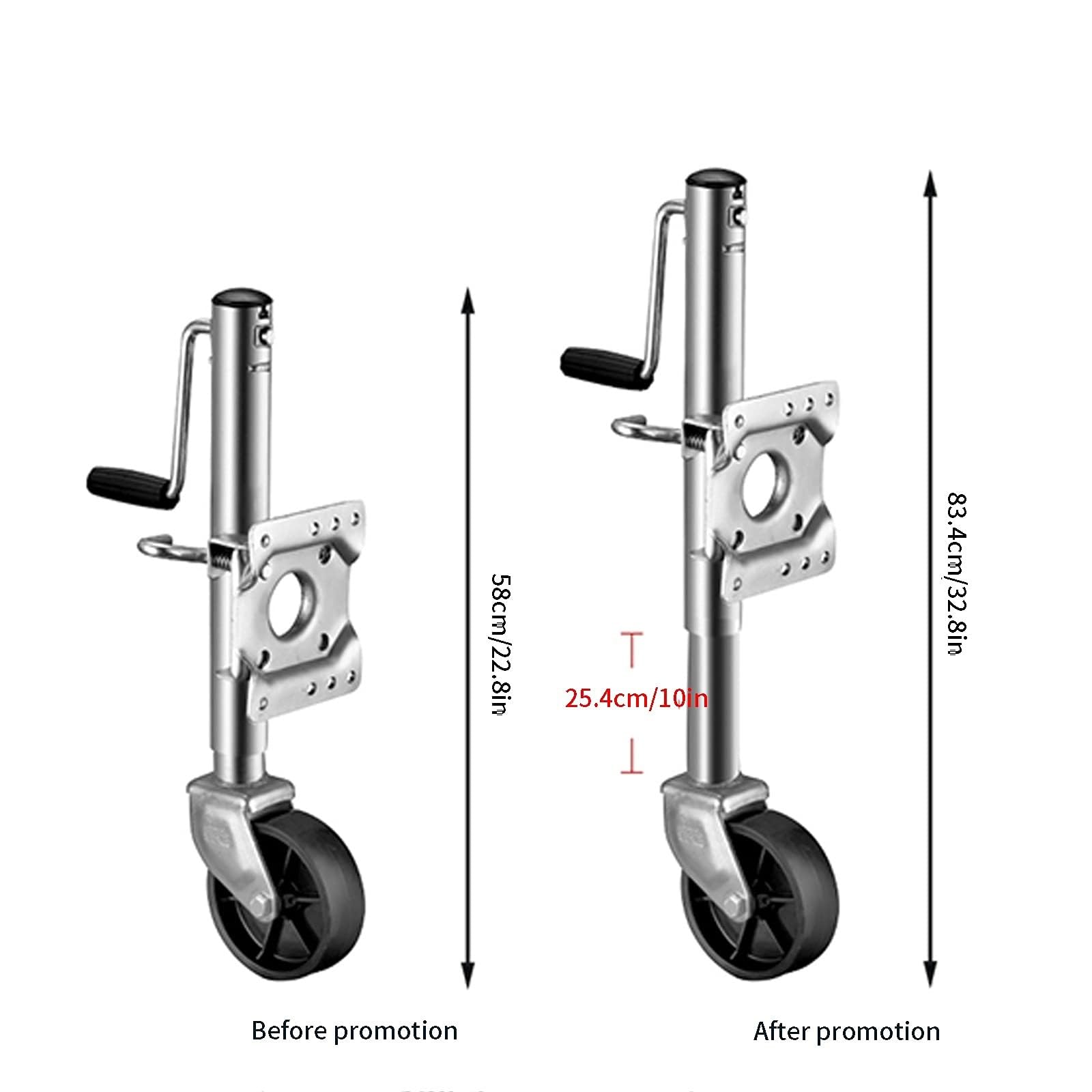 Stützfuß Anhänger Abstellstützen - Schwerlast Anhänger Stützrad, Schwenkbares Stützrad Für Anhänger, Stützrad Für Wohnwagen, Anhängerheber Mit 15cm Rad, Tragkraft 540kg, Einziehbar 25cm