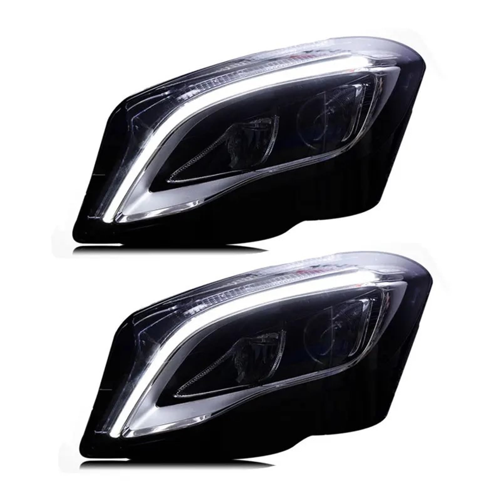 Faro Anteriore per Benz GLA W156 2015-2019, fari DRL con indicatori di direzione, Montaggio Plug And Play, Coppia di fari Anteriori (2 Pezzi con Lente Singola).