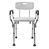 Essential Medical Supply Height Adjustable Shower Chair and Bath Bench with Padded Arms, Contoured Back and Textured Shower Chair Seat - Perfect for The Bath and Inside Shower