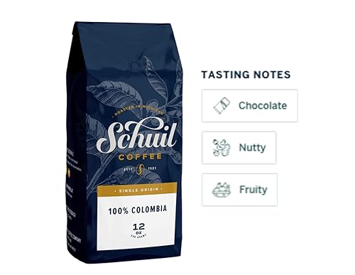 Miniatura 2 de Schuil Café de grano entero, comercio justo, granos de café enteros gourmet de tostado medio premium (100% colombiano, bolsa de 12 onzas)  Granos de