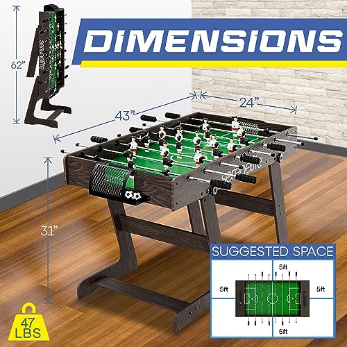 SereneLife-Full-Size-Foosball-Table-48-Foose-Ball-Set-with-2-Mini-Footballs-Score-Keeper-Solid-and-Sturdy-Legs-Soccer-Table-for-Home-Family-Kids-Adults-Foldable-or-Standard SereneLife Full Size Foosball Table 48 Foose Ball Set with 2 Mini Footballs Score Keeper Solid and Sturdy Legs Soccer Table for Home Family Kids Adults Foldable or Standard