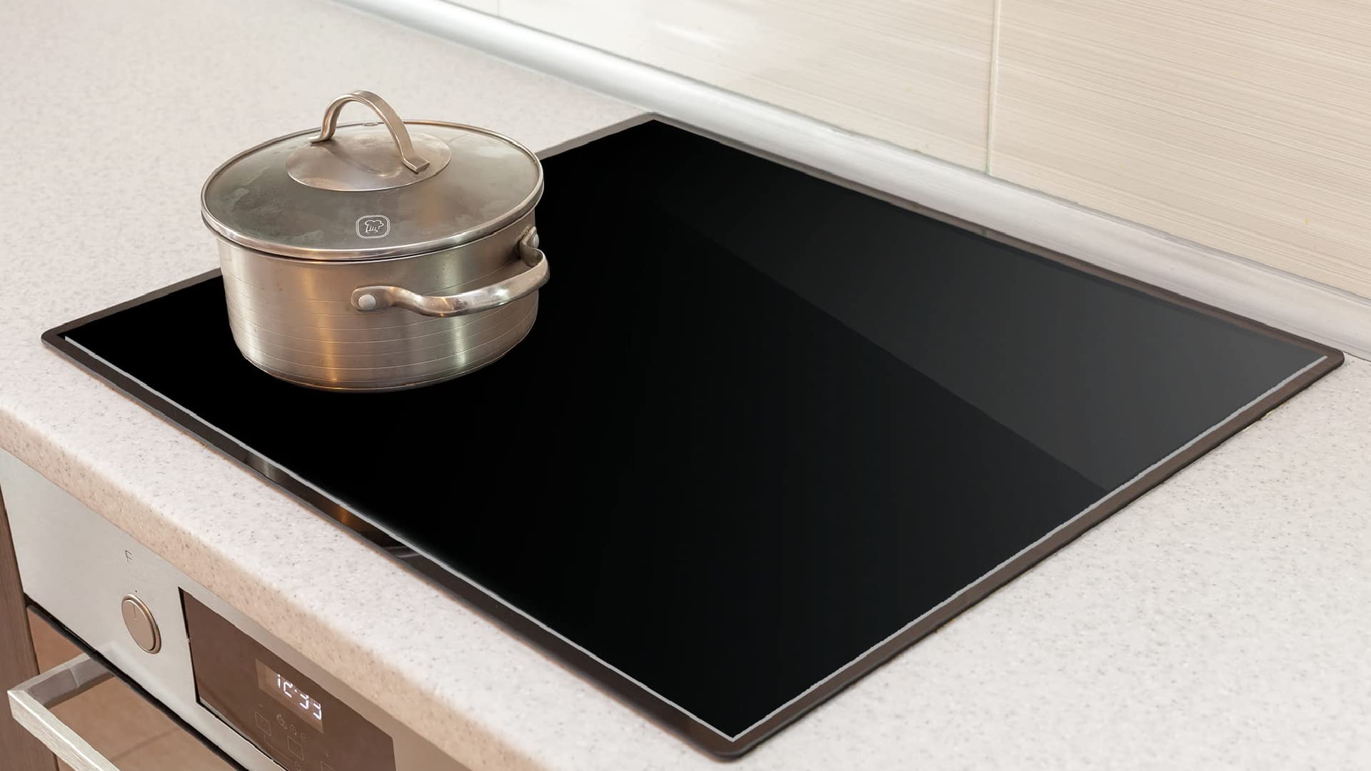 ALLboards Paraschizzi in Vetro per Cucina Nero 60x65 cm Pannello di Protezione per fornelli Schizzi Decorativa