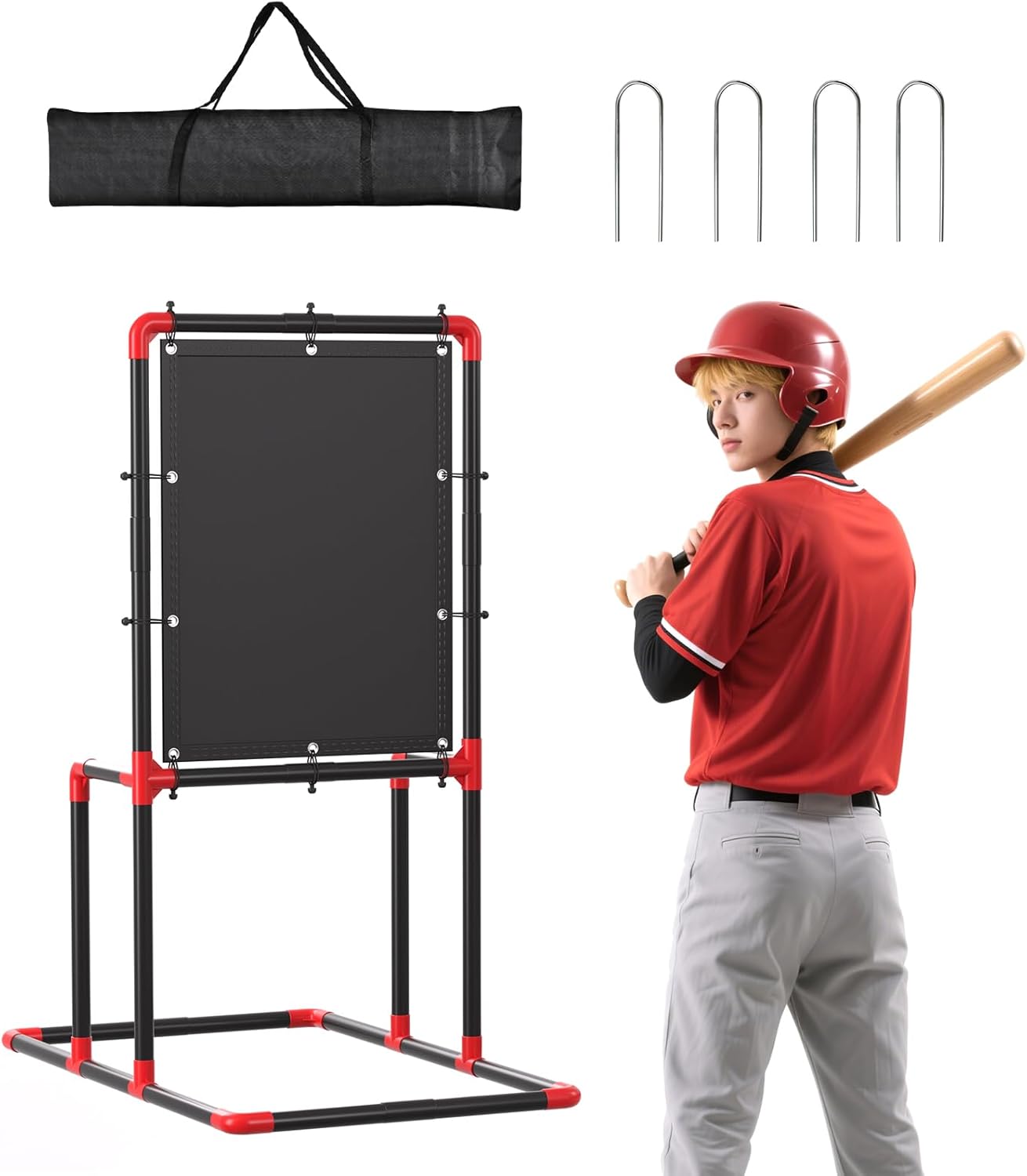 Baseball Strike Zone Target for Plastic Balls Compatible with Wiffle Ball and Blitzball Pitching Training Strike Zone Target Set Up and Assemble Easily