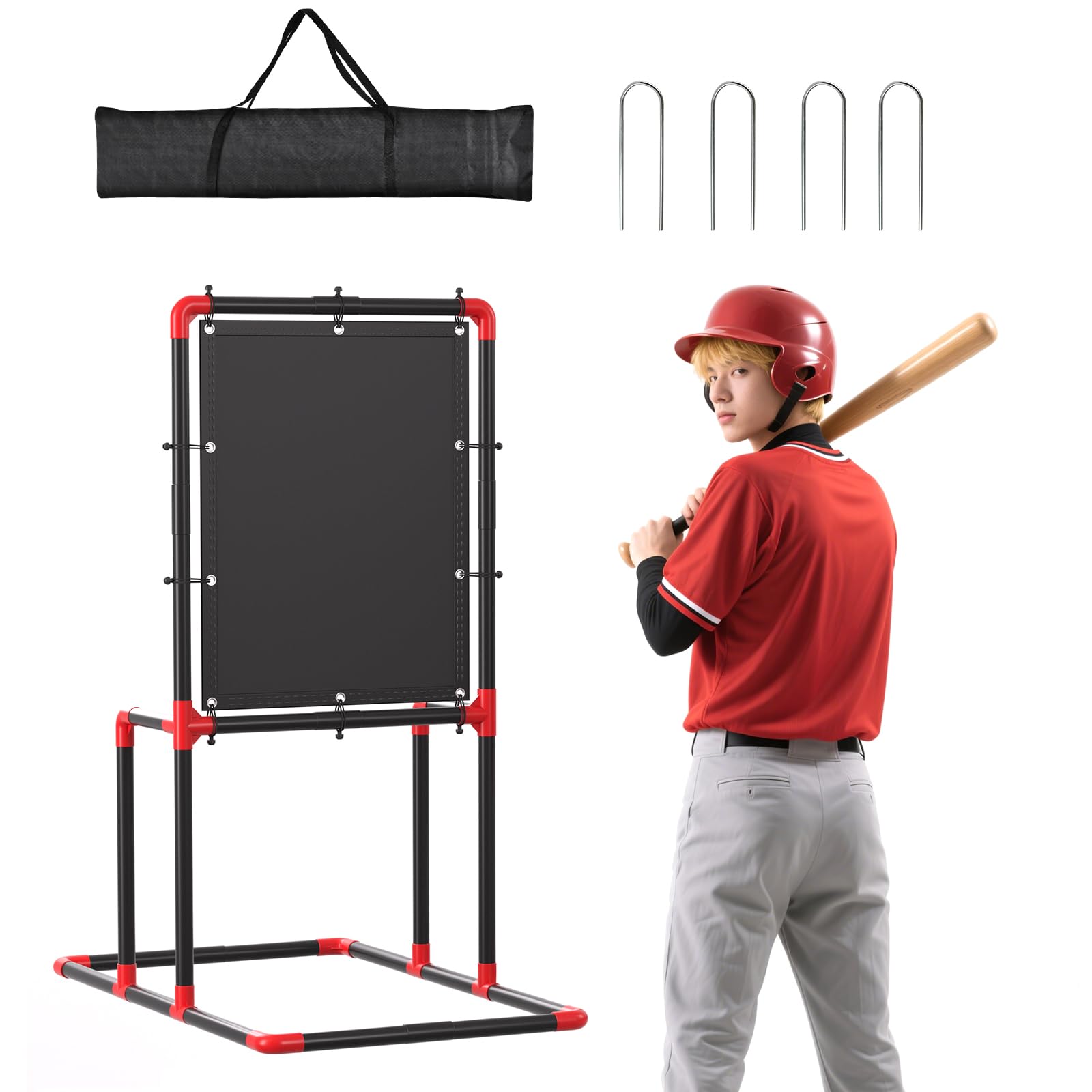 Wiffle Zone cible de baseball hauteur réglable 114-124 cm portable entraînement enfants adultes assemblage facile