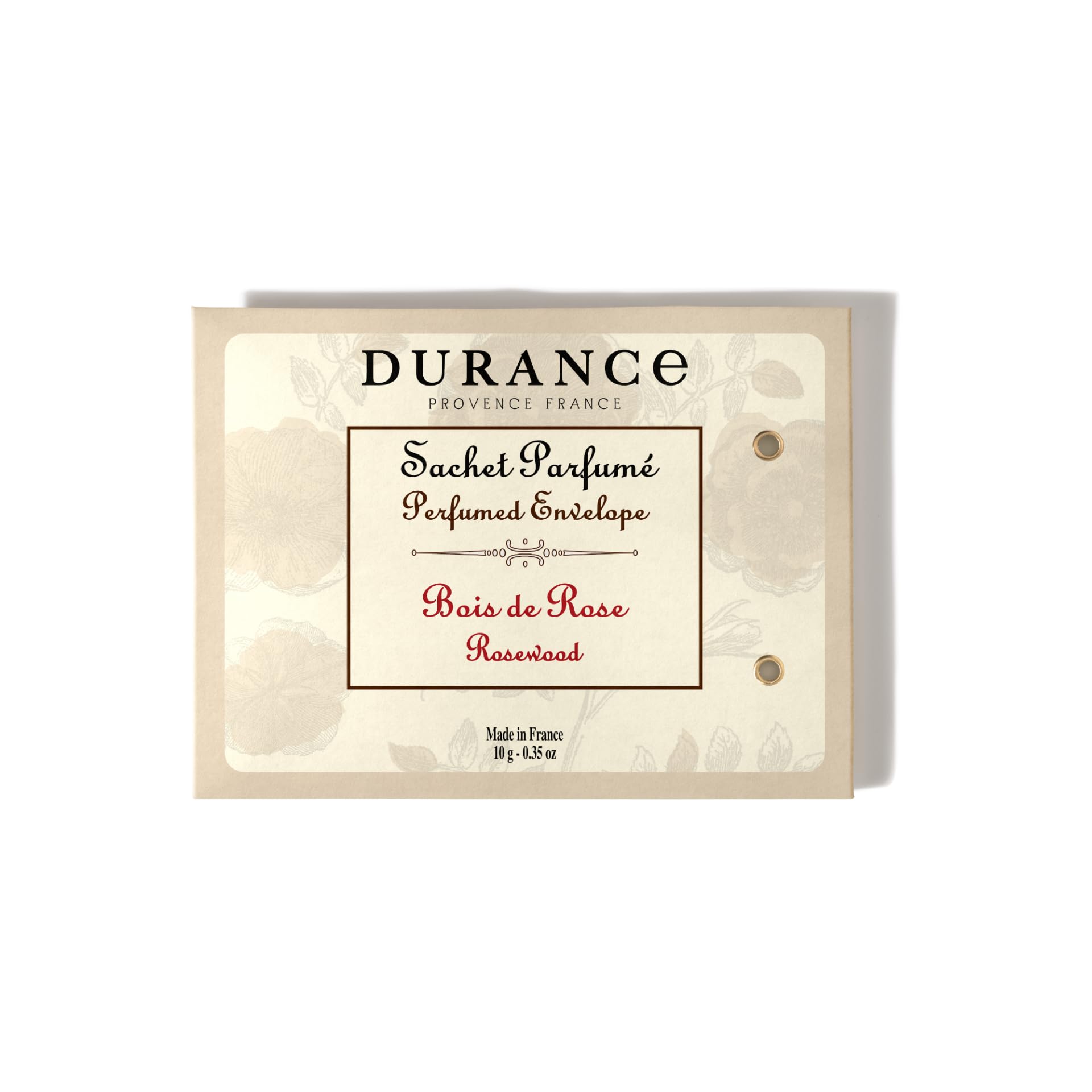 Durance Rose/Rosewood Scented Sachet 10g - For Bags, Wardrobes, Drawers, Cars - Room Freshener For Living Room, Bedroom, Bathroom, Laundry Basket - Fresh & Clean