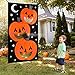 AerWo Halloween Toss Game, Pumpkin Bean Bag Toss Game with 3 Bean Bags, Kids Party Game, Perfect for Halloween Themed Party Supplies