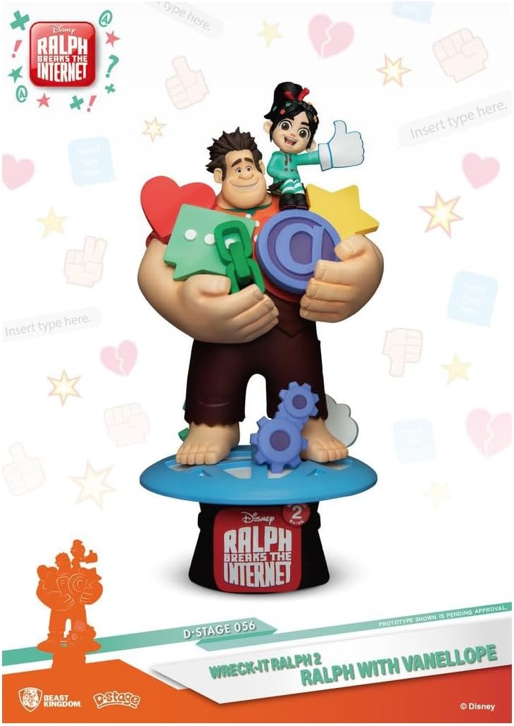 Beast Kingdom Wreck-It Ralph 2: Ralph with Vanellope DS-056 D-Stage Statue, Multicolor, 6 inches