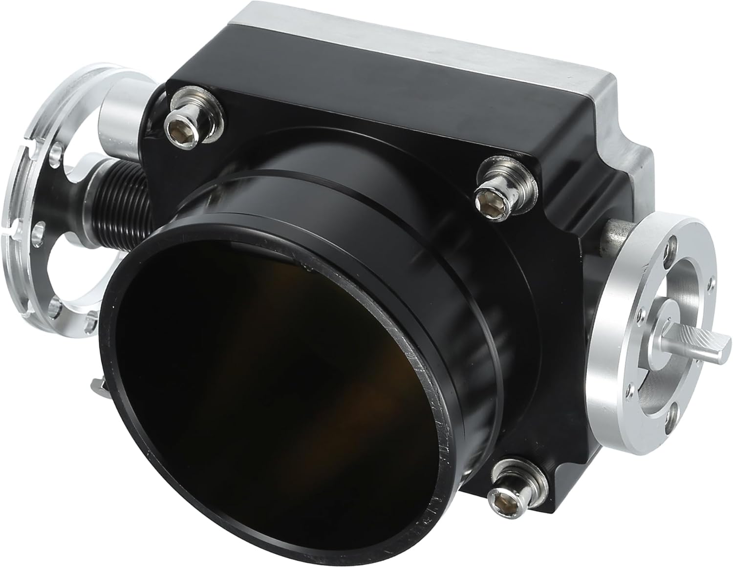 Throttle Body Assembly, 90mm Car Throttle Body Actuator Aluminum Alloy Silver Tone Black, 1 Pcs