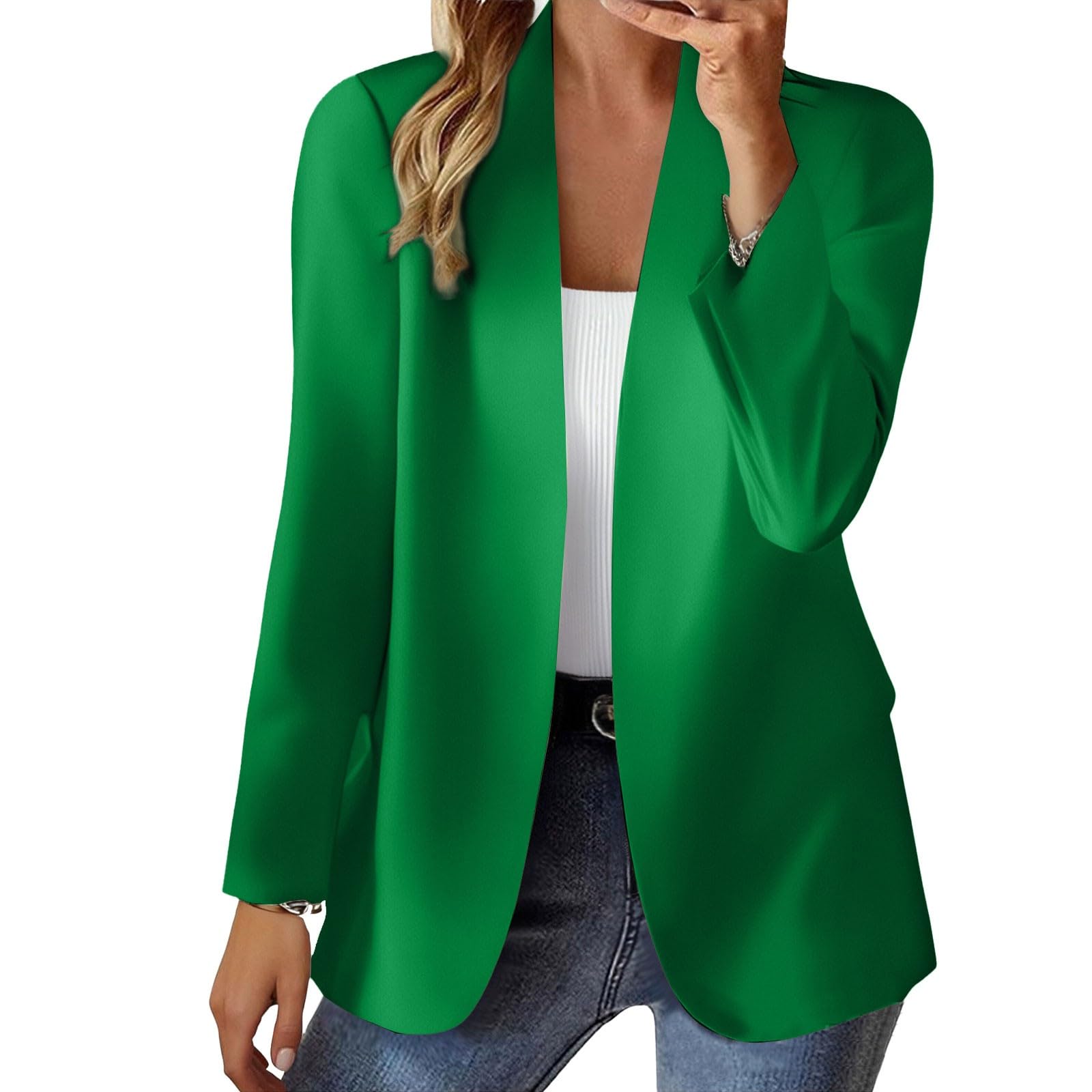 Womens Business Casual Blazers 2026 Long Sleeve Open Front Office Work Jackets Blazer with Pockets Trendy Clothes